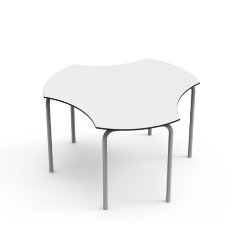 Round Collaborative Table with Curved Cutouts