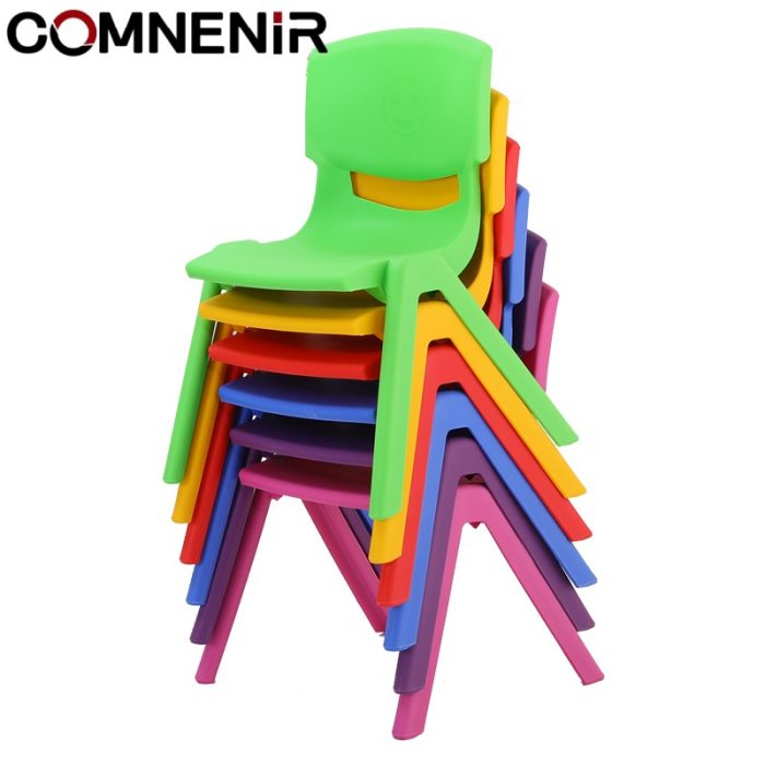 Colourful stackable classroom chairs for children
