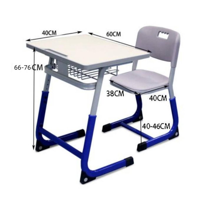 Blue Single Student Desk and Chair — изображение 2
