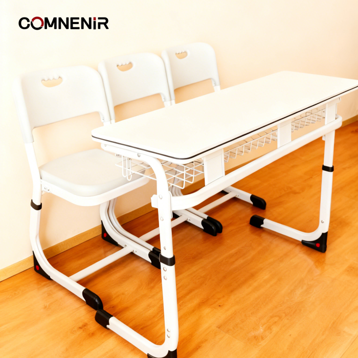 Three-Student Classroom Desk with Book Baskets — изображение 4