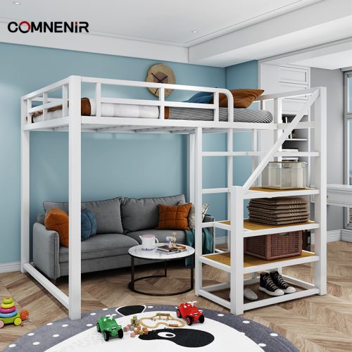 Raised dormitory bed with stair access