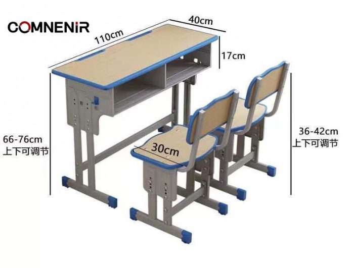 Double Classroom Desks with Open Book Storage - Image 2