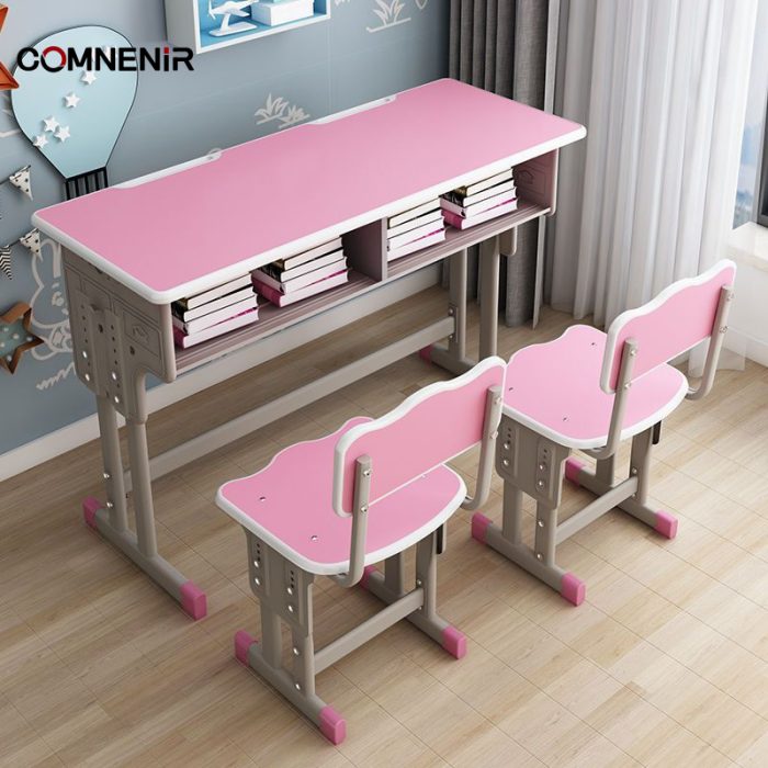 Double Classroom Desks with Open Book Storage - Image 4