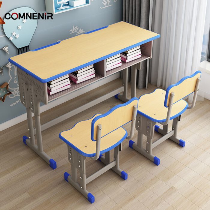 Double Classroom Desks with Open Book Storage - Image 5