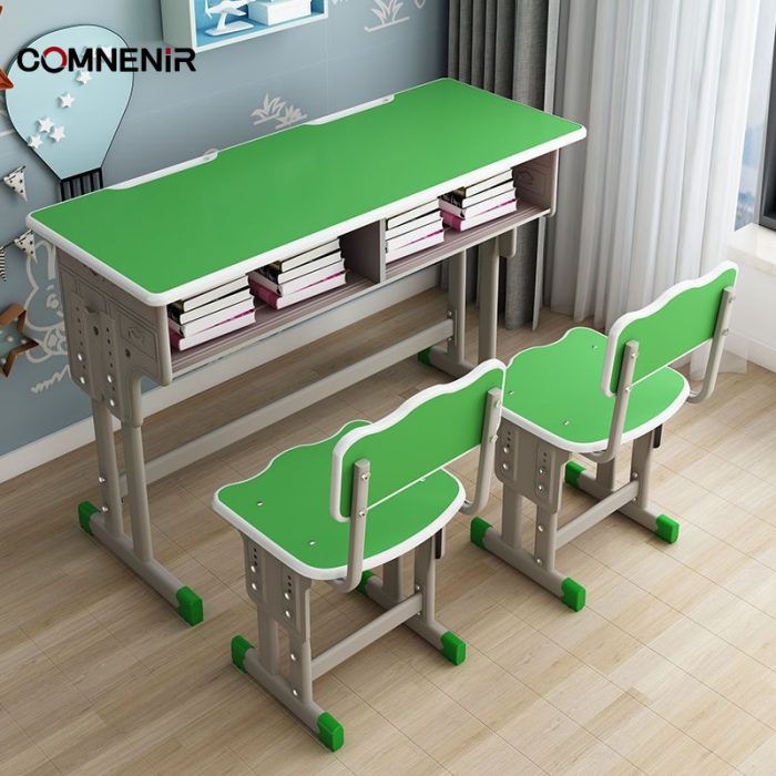 Double Classroom Desks with Open Book Storage - Image 6