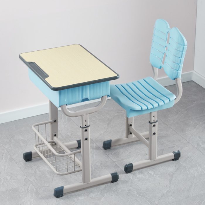 Single Student Desk and Chair with Lower Basket — изображение 2
