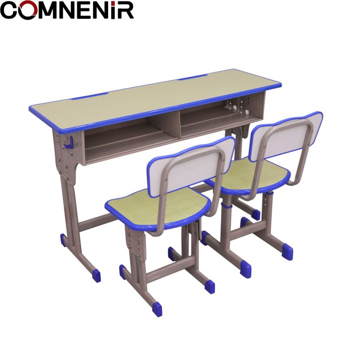Double Student Desk with Two Storage Compartments - Image 2