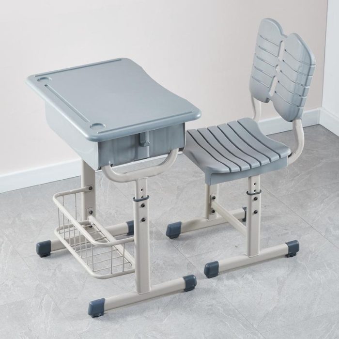 Single Student Desk and Chair with Lower Basket — изображение 4