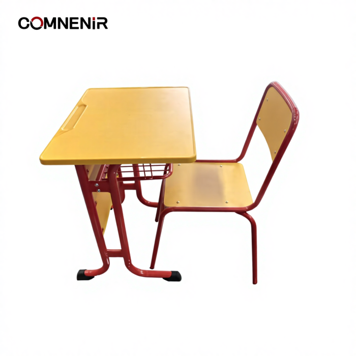 Yellow Student Desk and Chair with Red Frame — изображение 3