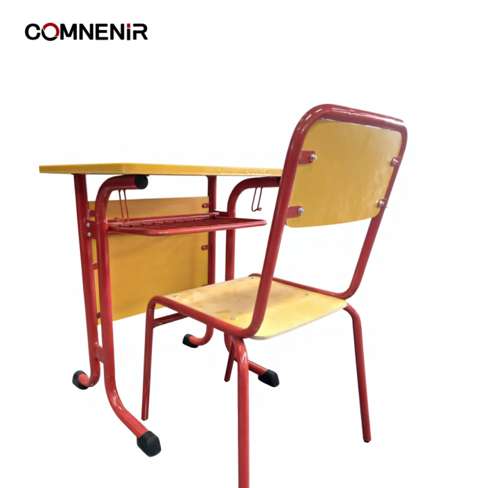Yellow Student Desk and Chair with Red Frame — изображение 4